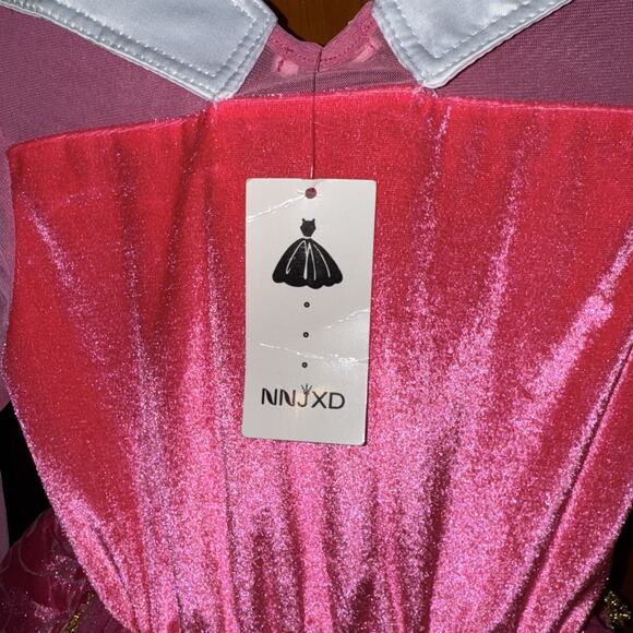 NNJXD Halloween Girl Pink PRINCESS DRESS Party Costume Fancy Dress 150 Size 12 - Picture 5 of 8